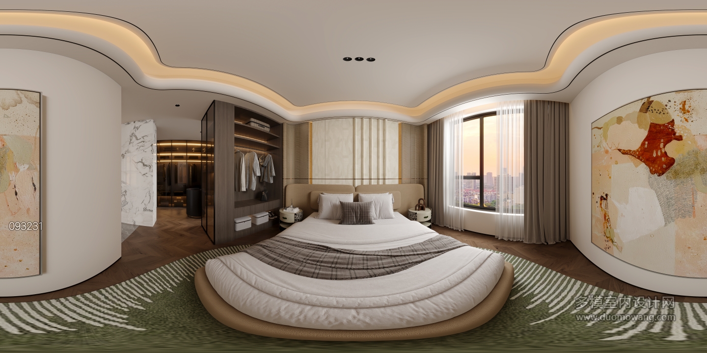 现代主卧全景