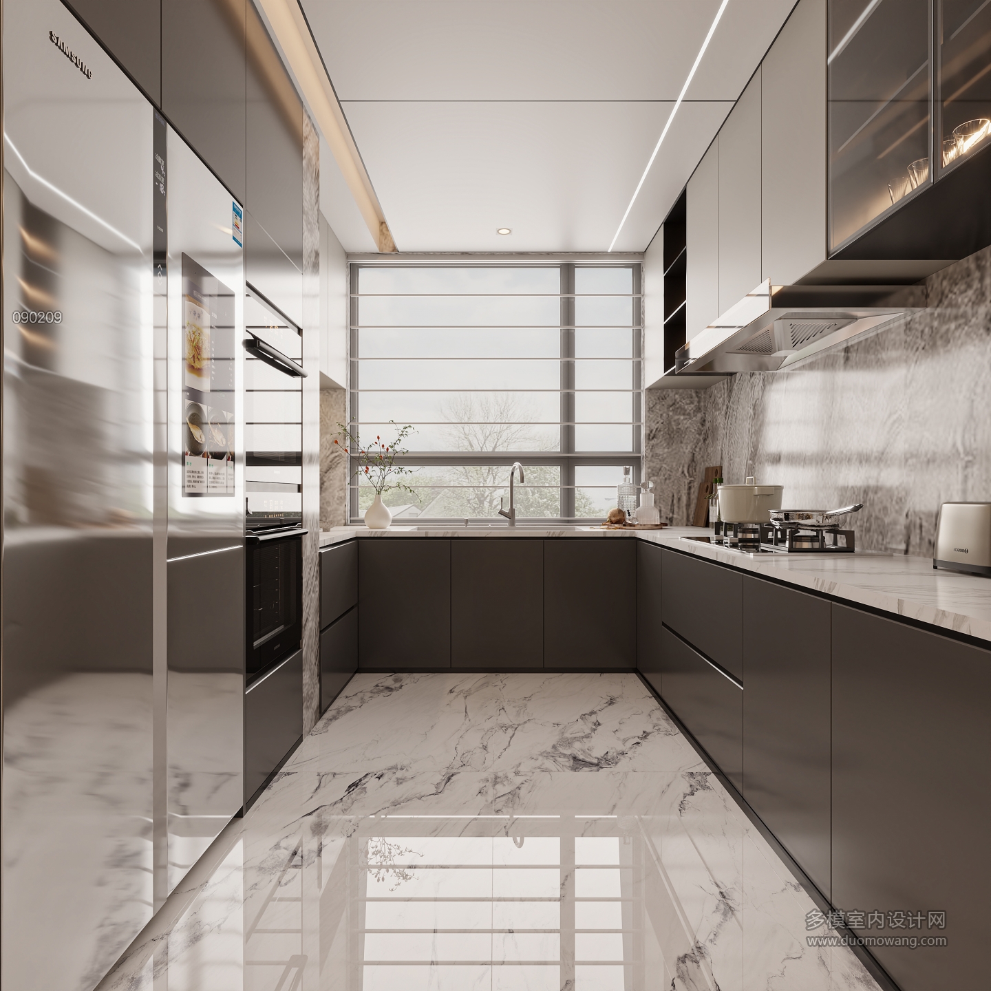 现代一层厨房特写