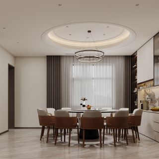 现代-一层餐厅特写