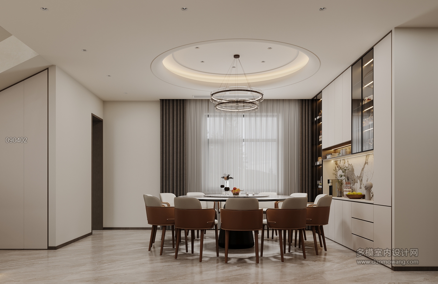 现代-一层餐厅特写