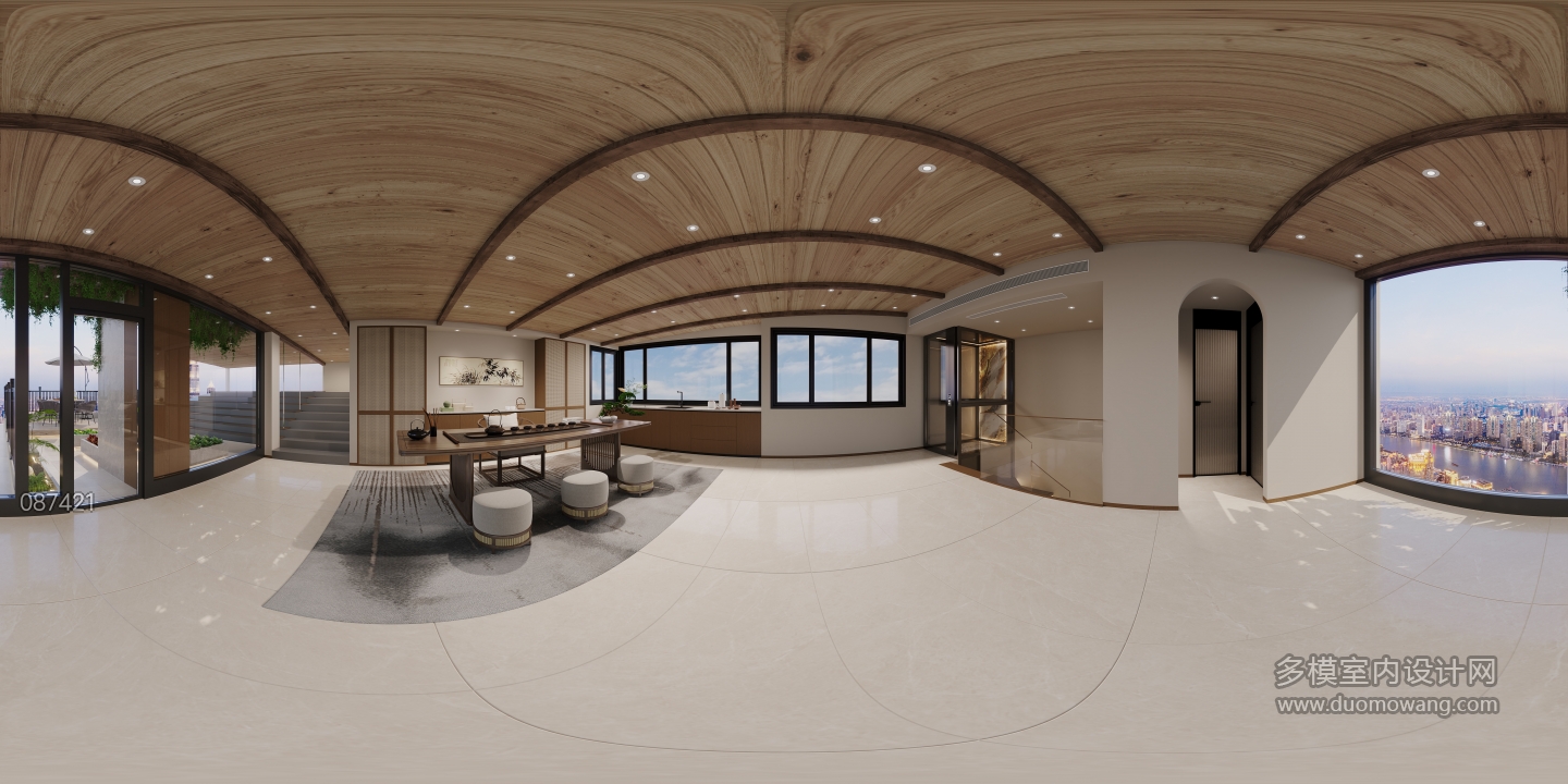 宋式三楼茶室全景