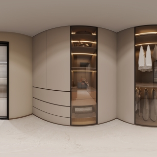 现代主卧他衣帽间全景2