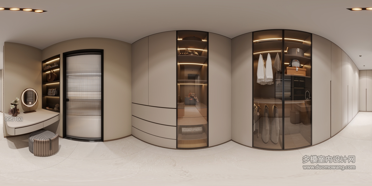 现代主卧他衣帽间全景2