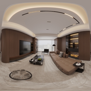 现代客餐厅全景地砖