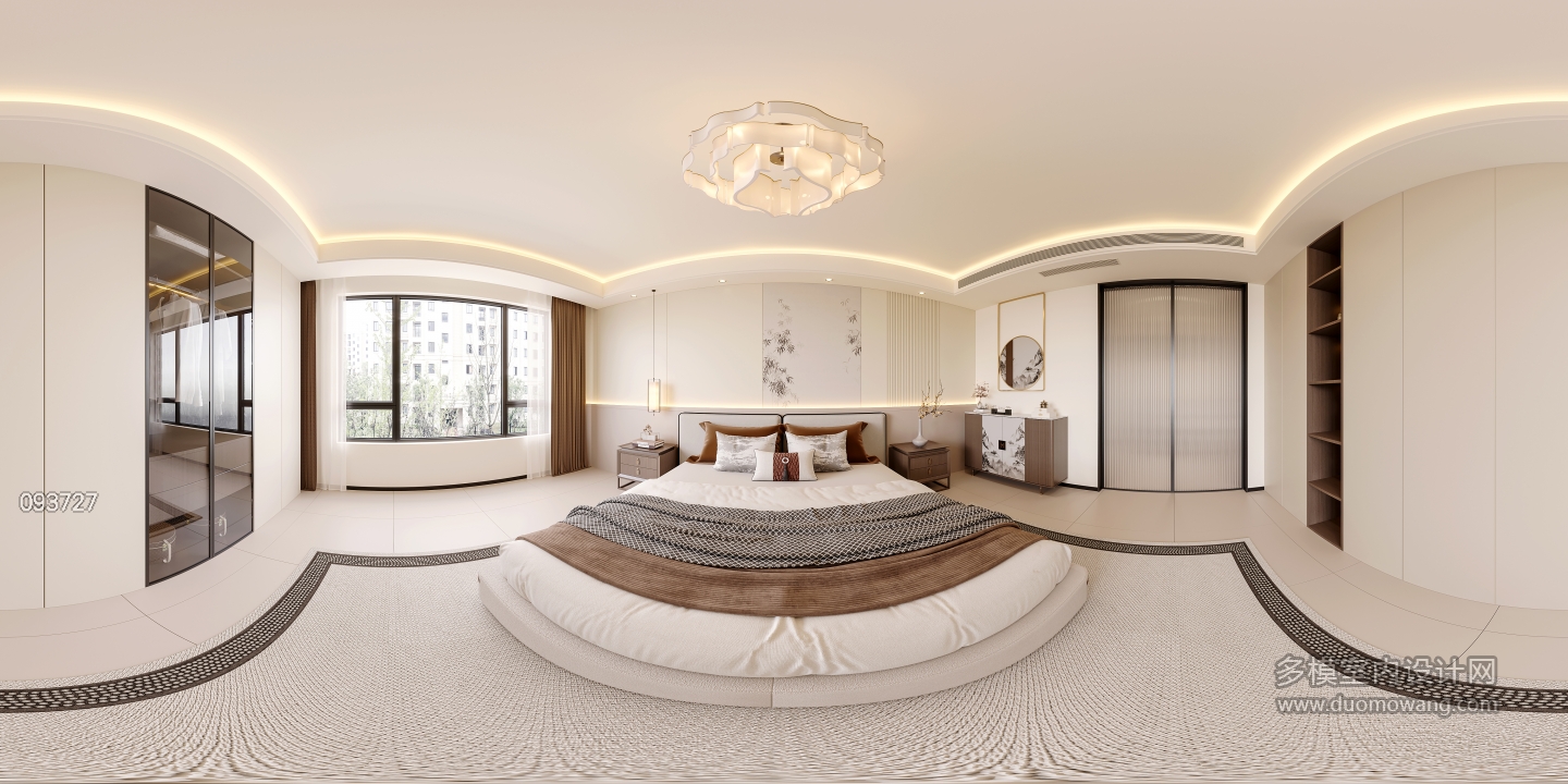 现代新中式主卧360