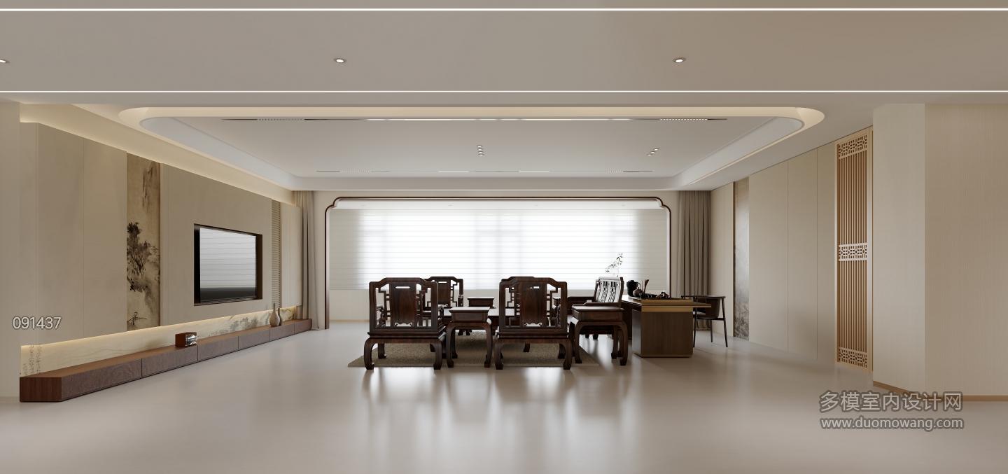 新中式三楼客厅静态