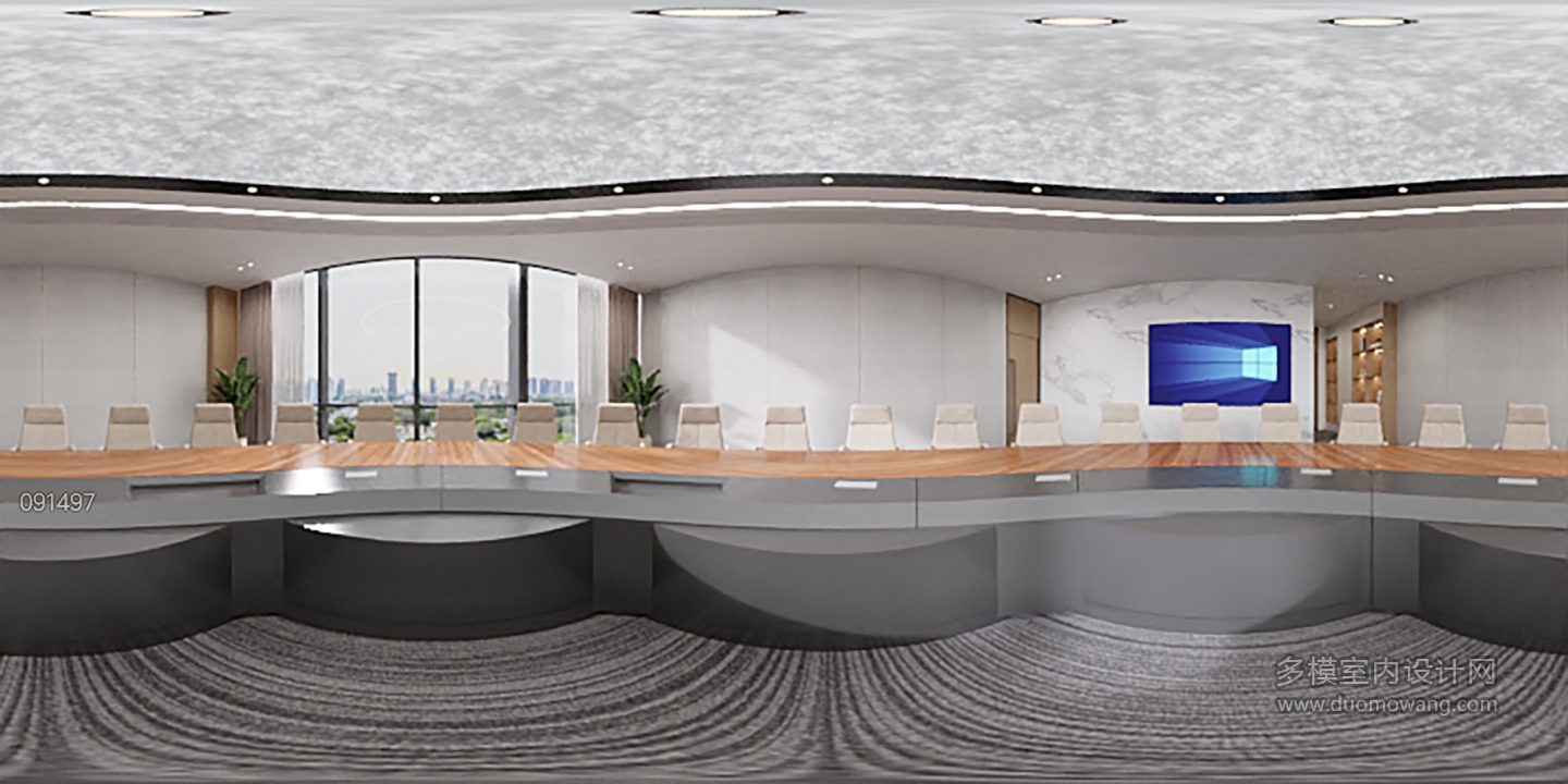 现代圆桌会议室360