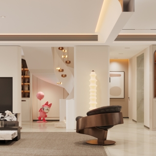 现代1楼客厅电视