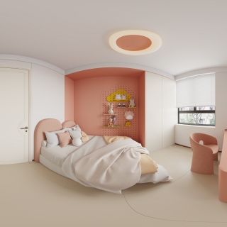 原木奶油风女孩房全景