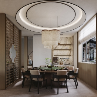 新中式1楼_餐边柜静态