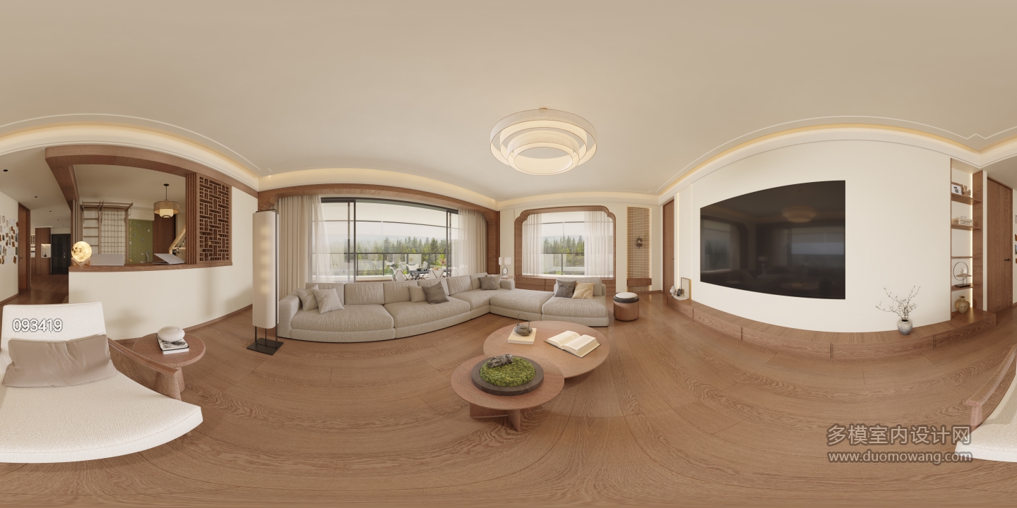 客餐厅+书房_客厅全景_0100