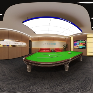 现代台球室包厢2全景
