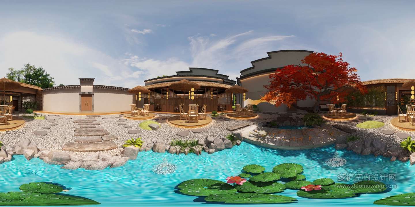 侘寂餐厅全景庭院 (1)