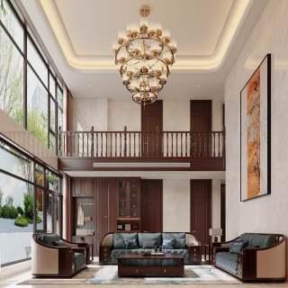 新中式一楼客厅002