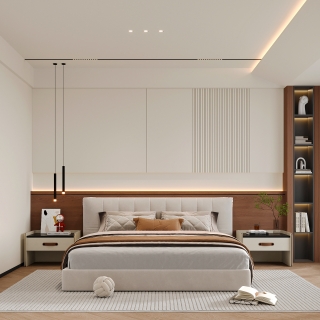 现代中古风主卧特写