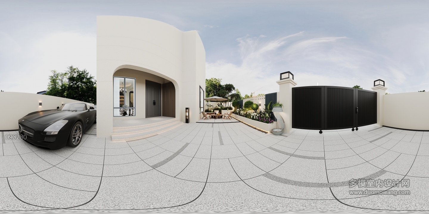 现代一楼院子全景一