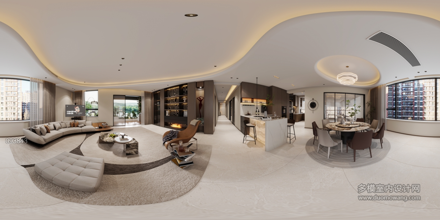 现代客餐厅全景