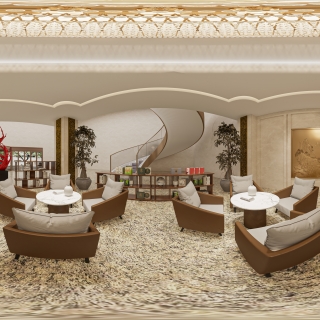 现代酒店大厅全景