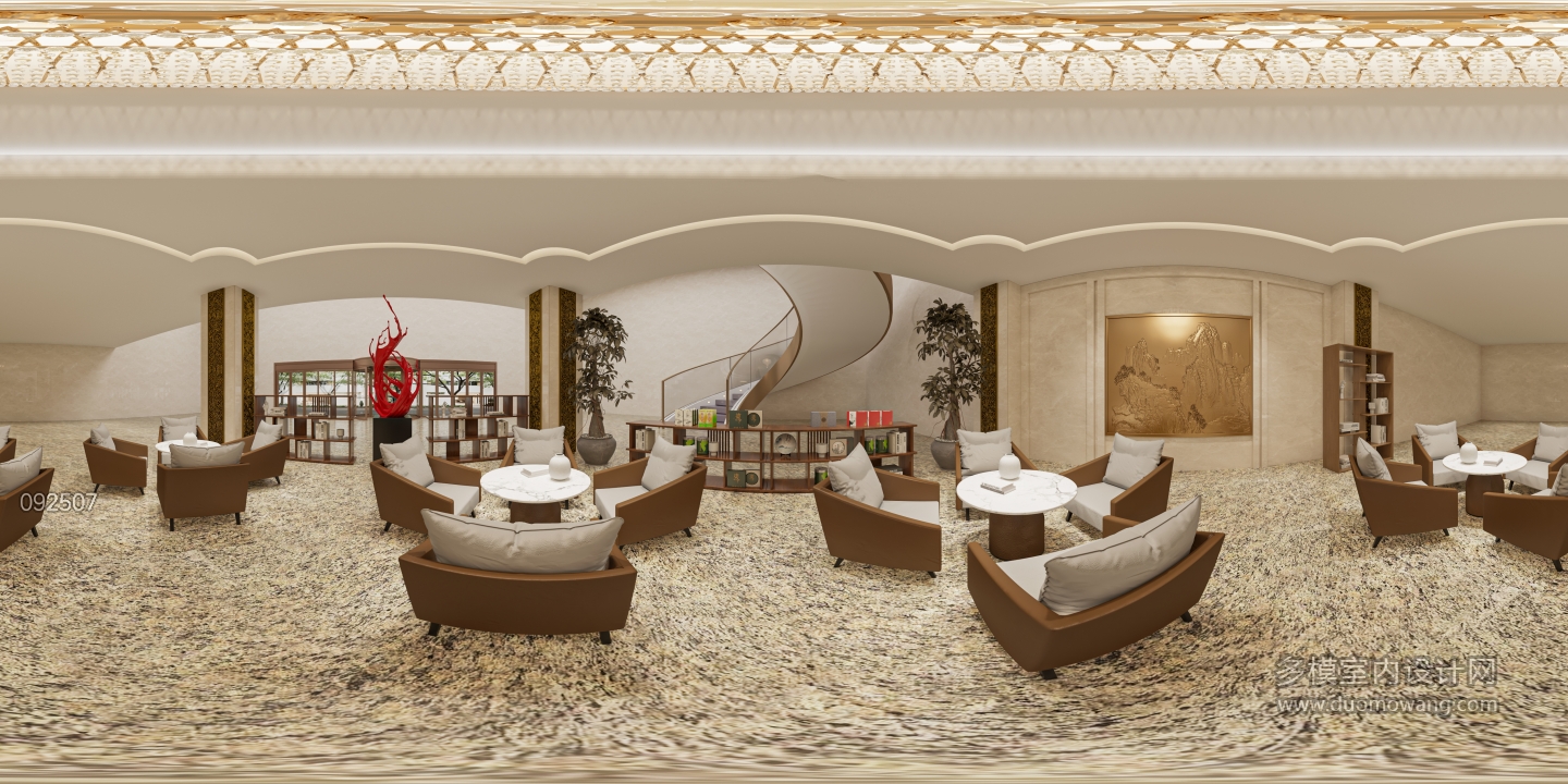 现代酒店大厅全景