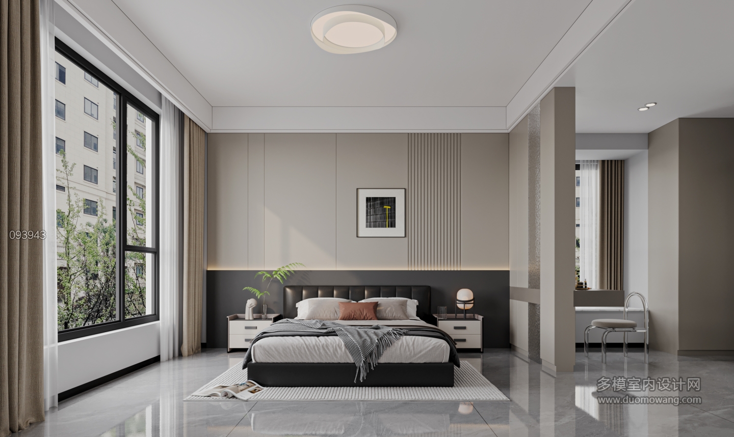现代主卧特写
