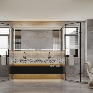 现代-卫生间特写