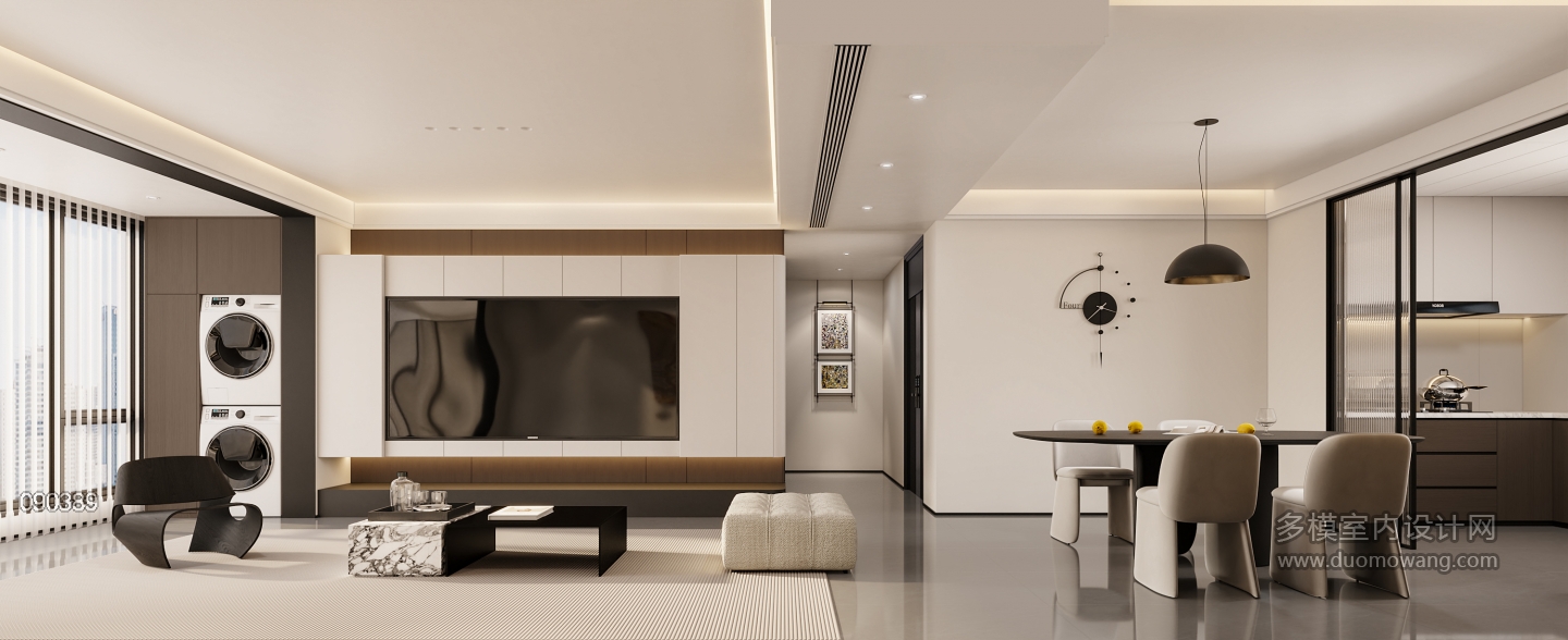 现代极简电视墙