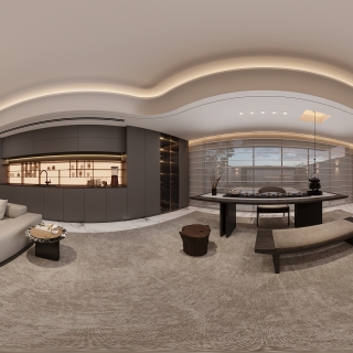 现代负一客厅全景