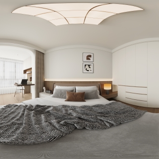 现代轻奢主卧全景