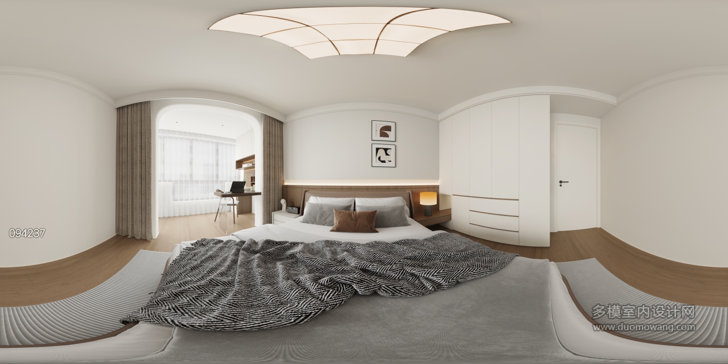 现代轻奢主卧全景