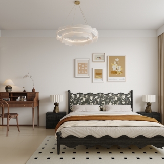 原木奶油风主卧静态