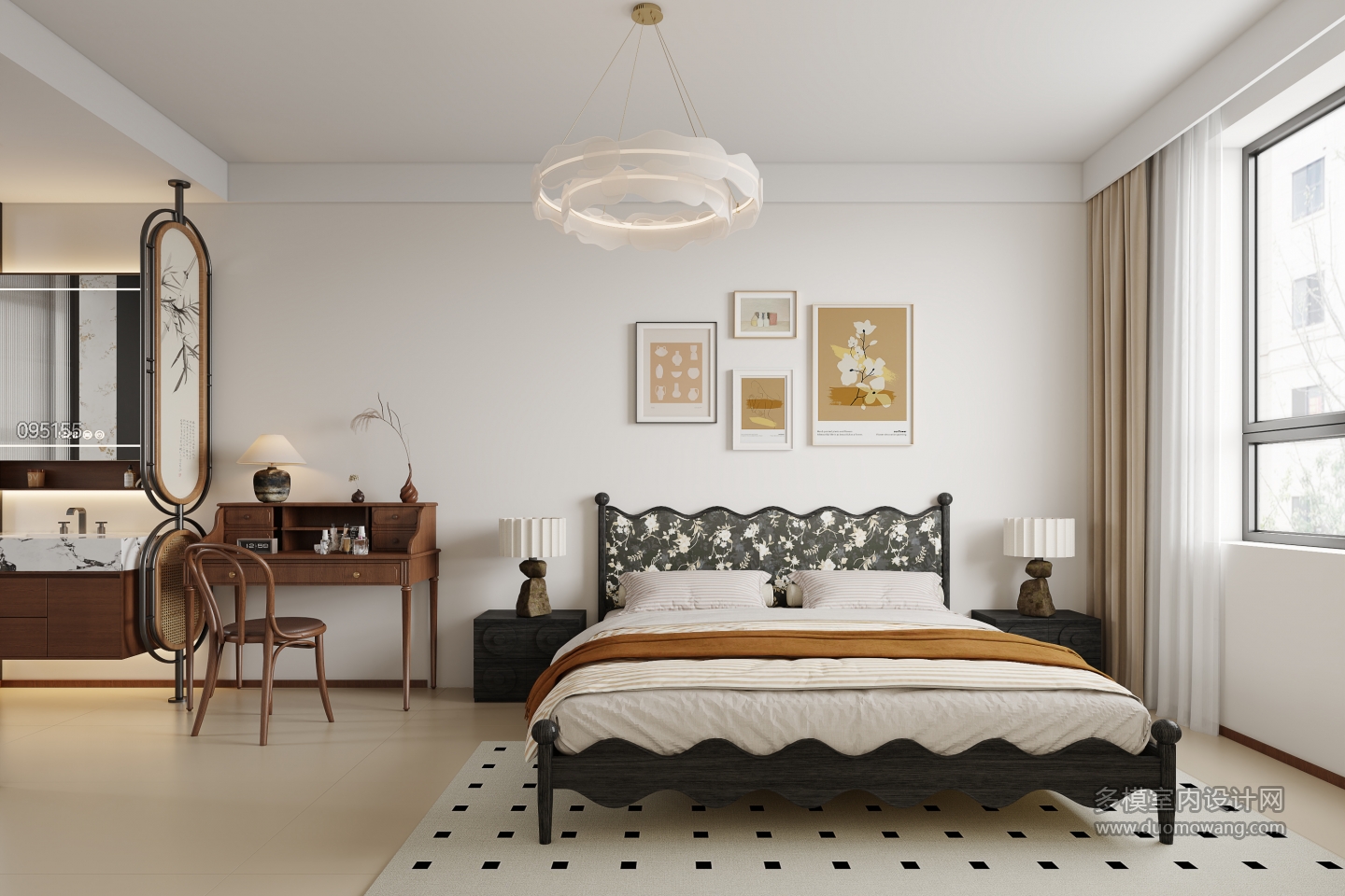 原木奶油风主卧静态
