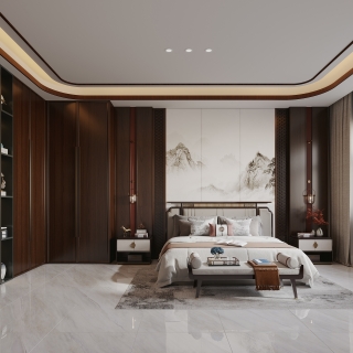 新中式二层主卧
