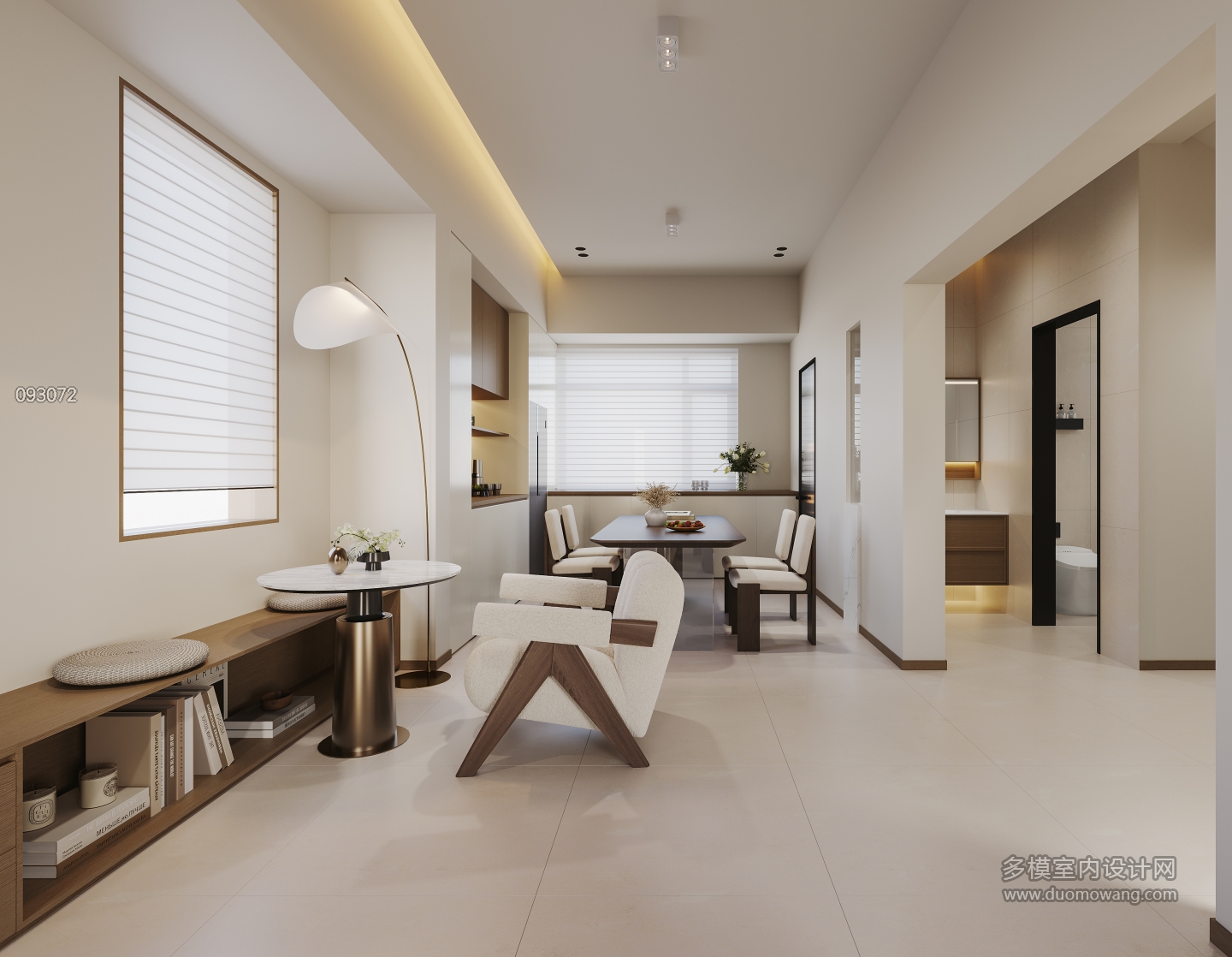 奶油中古一层餐厅