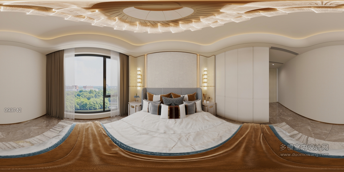 现代轻奢南次卧360