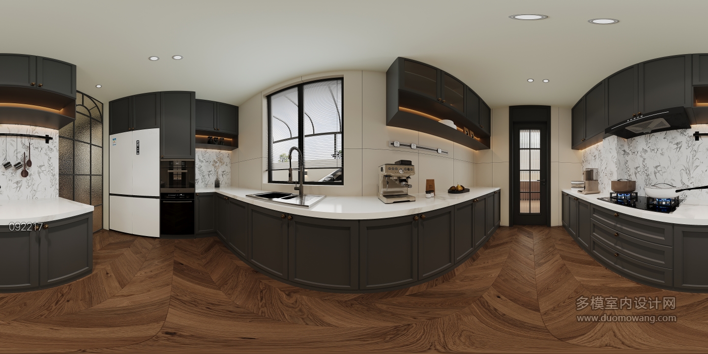 法式一楼厨房全景