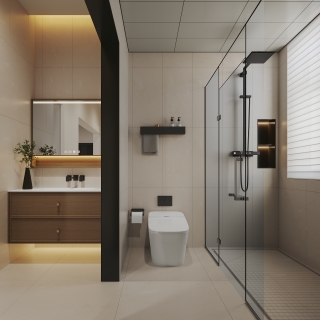 奶油中古一层公共卫生间