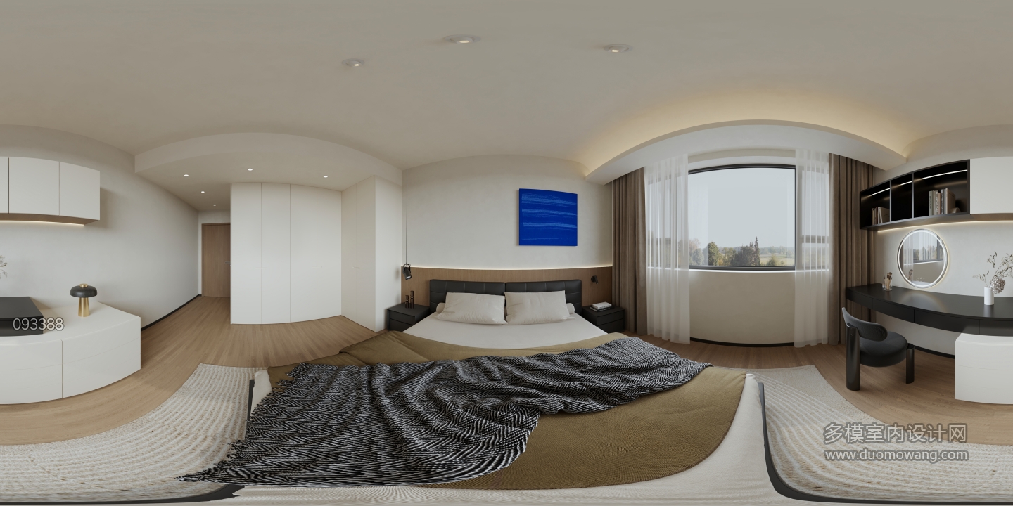 现代 主卧 全景