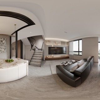 意式1楼客厅全景