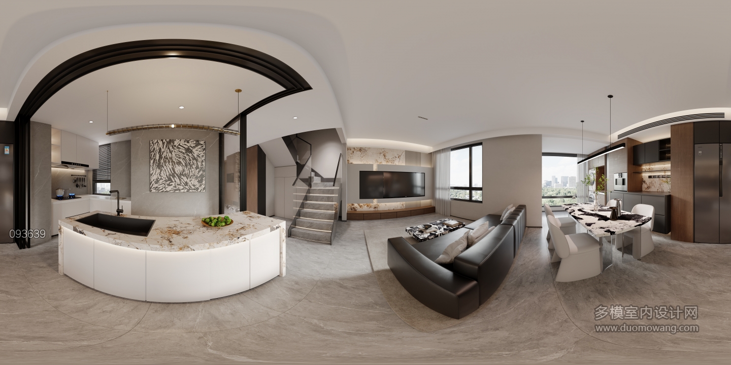 意式1楼客厅全景