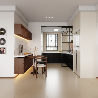 原木奶油风餐厅静态