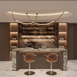 现代负一吧台特写