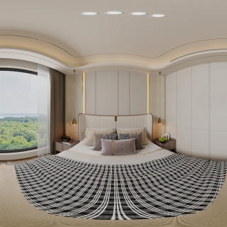 现代轻奢北卧室360