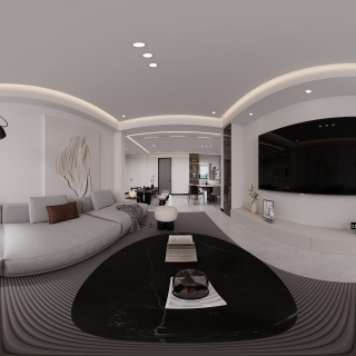 现代黑白灰客厅