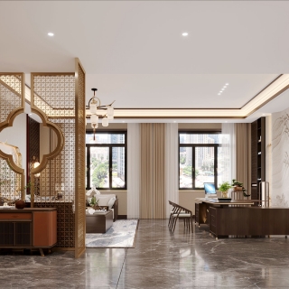 新中式办公室单张