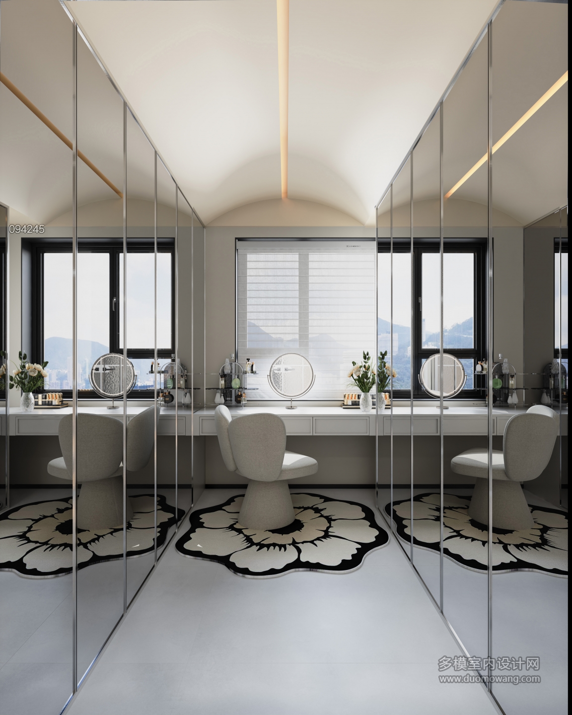 现代衣帽间特写