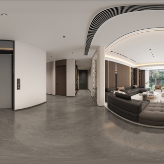 现代负一 客厅 360