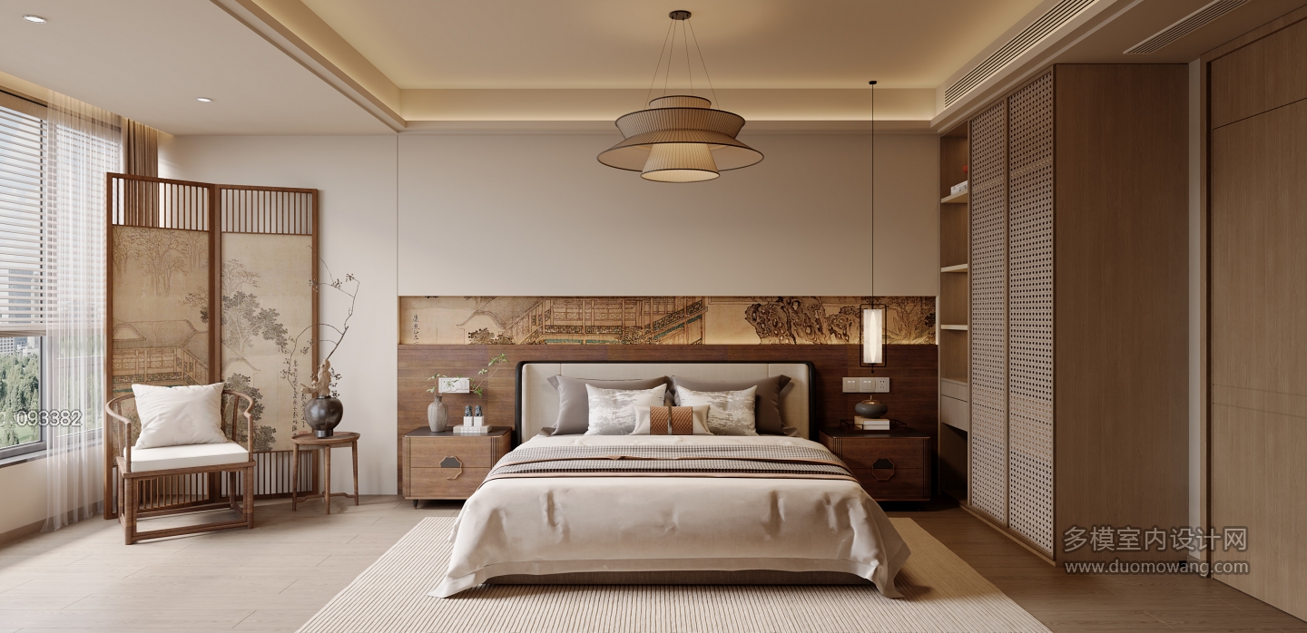 新中式2楼主卧静态