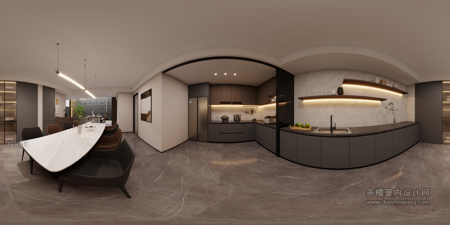 现代负二层餐厅