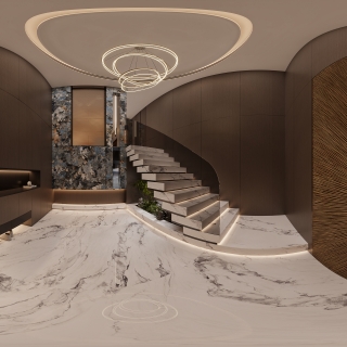 现代负一门厅全景