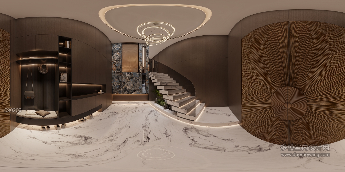 现代负一门厅全景